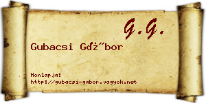 Gubacsi Gábor névjegykártya